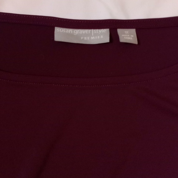 Susan Graver Premier Plum Top, 1x - Picture 2 of 8